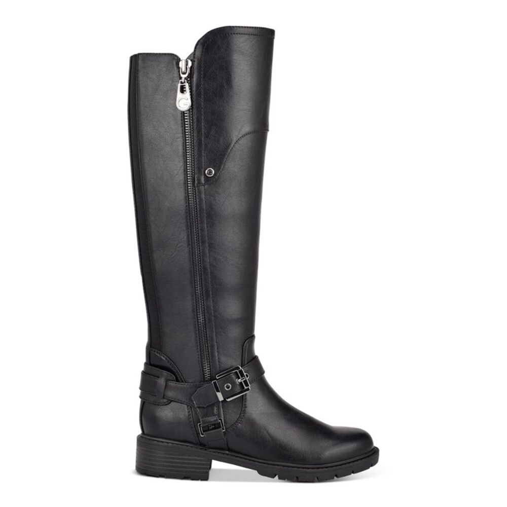 GBG Womens Black Double Gores And Tealin Round Toe Block Heel Riding Boot 6 M WC